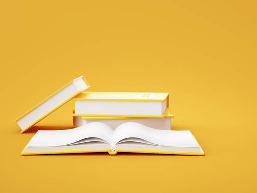 stack books yellow background education concept 3d rendering 111819442448